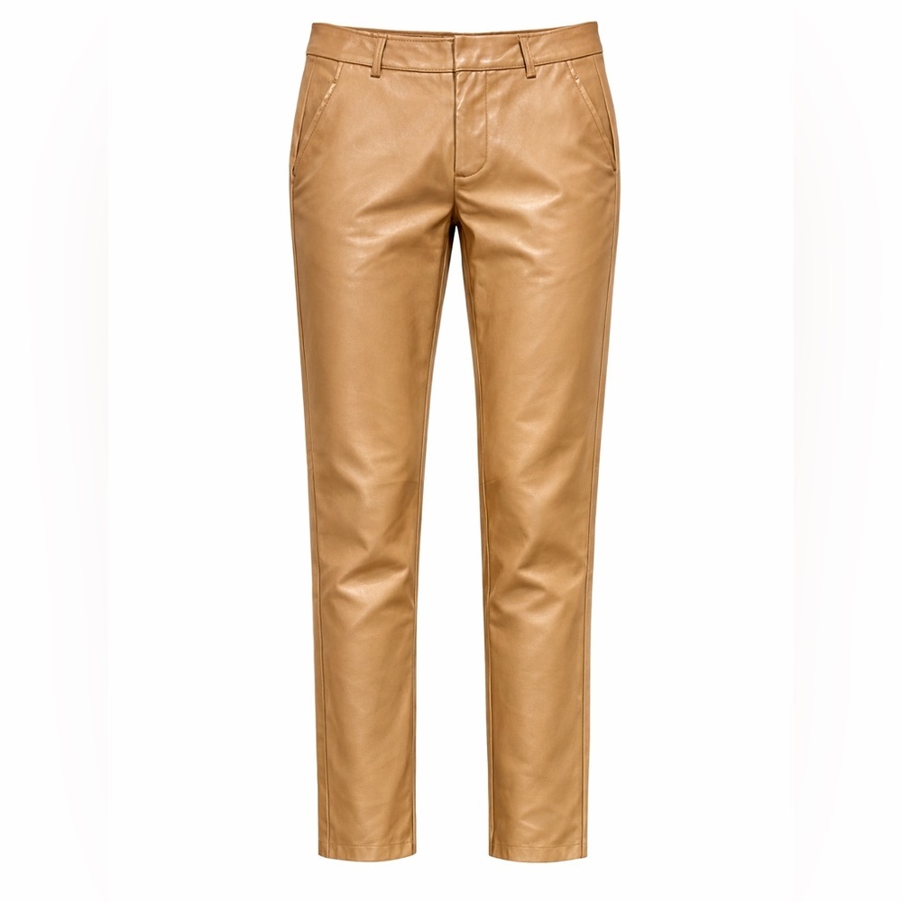 Zara faux leather camel trousers, size 2